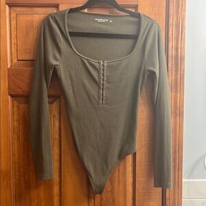 Abercrombie Long Sleeve Bodysuit - Army Green
